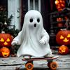 New Halloween Skateboard Ghost Statue Home Office Desktop Decoration Creative Funny Resin Ornament