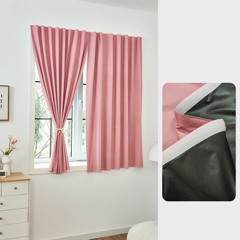 Easy Installation Window Curtain Summer Window Shading Cloth No Punching Rent House Sun Protection Self-adhesive Short Curtains