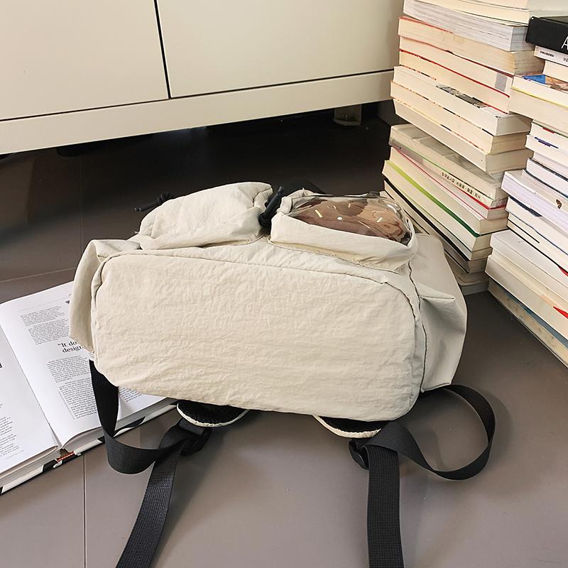 Women Solid Color Backpack Men Lightweight Travel Bag Large Capacity Backpack