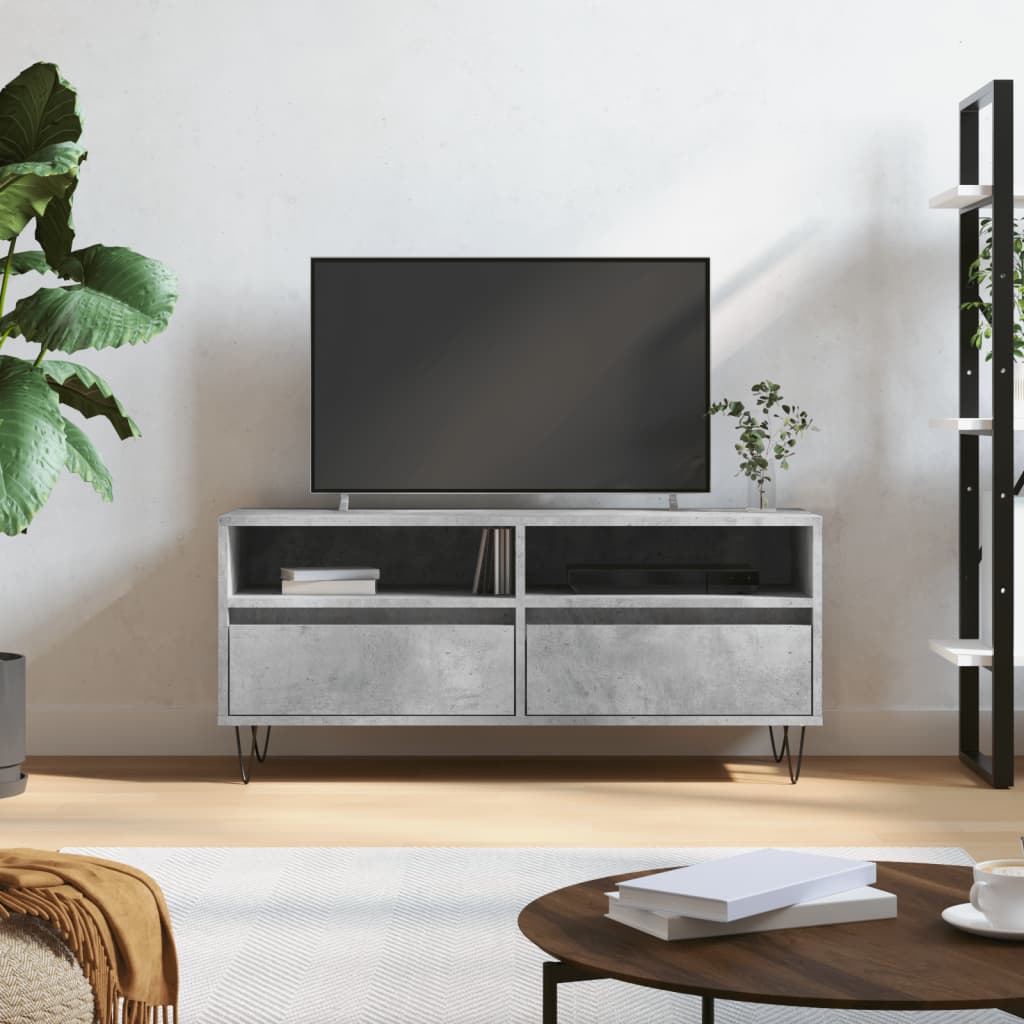 TV Cabinet Concrete Grey 100 x 34.5 x 44.5 cm Particleboard