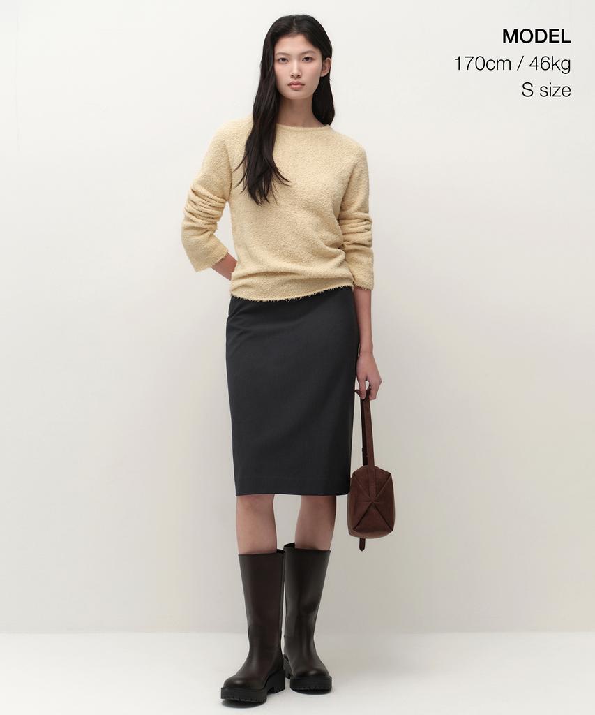 MUSINSA STANDARD WOMAN Women'S Fluffy Boat Neck Knit [Light Beige]