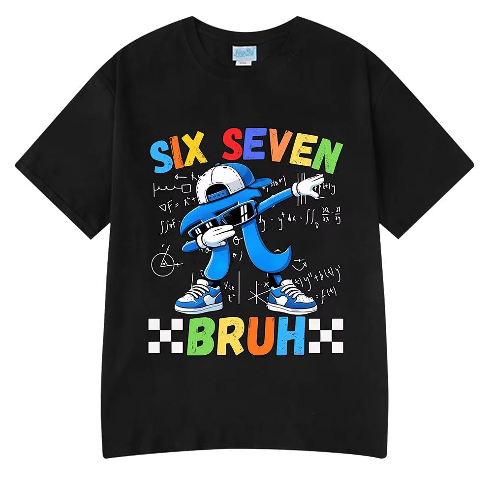 

Six Seven Bruh Pi Day Dabbing Funny Cartoon Meme T Shirts Men Women Clothing Fashion Harajuku Cotton Casual Short Sleeve T-sh... S разноцветный