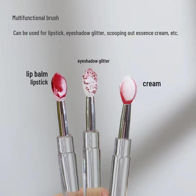 Portable Multifunctional Silicone Lip & Eyeshadow Brush with Lid