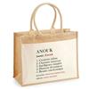 Beach Bag - PLANETEE - Jute with Pocket Anouk Definition - Cotton - Beige/Multicolor - 43 X 33 Cm