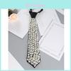 Pearl Necklace Tie For Women With Adjustable Lazy Design For Business And Casual Wear