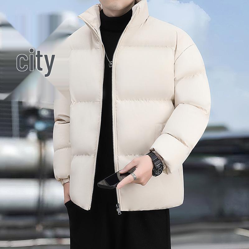 

Autumn Winter Men s Puffer Jacket: Warm, Thick Cotton Outerwear for Young Students - Fashionable and Trendy Casual Wear. 3XL хакі