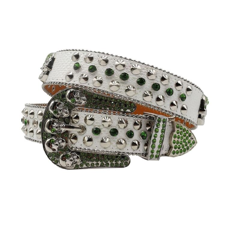 Grunge Waist Belt Jeans Belt PU Belt Casual Ceinture Punk Skull Crystal Buckle Modern Belt Street Dance Belt