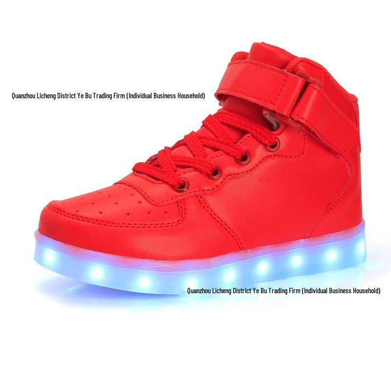 Scarpe da Skateboard High-Top con Luci e Ricarica USB: Taglie alla moda per Genitori-Figli, Coppie e Uomini