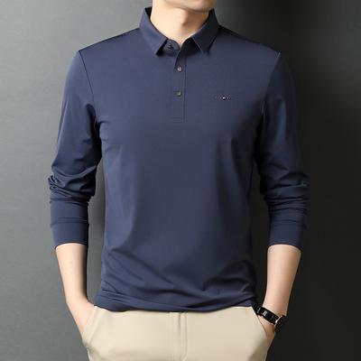 Nuova T-shirt da Uomo Giovanile con Risvolto, a Maniche Lunghe, Casual