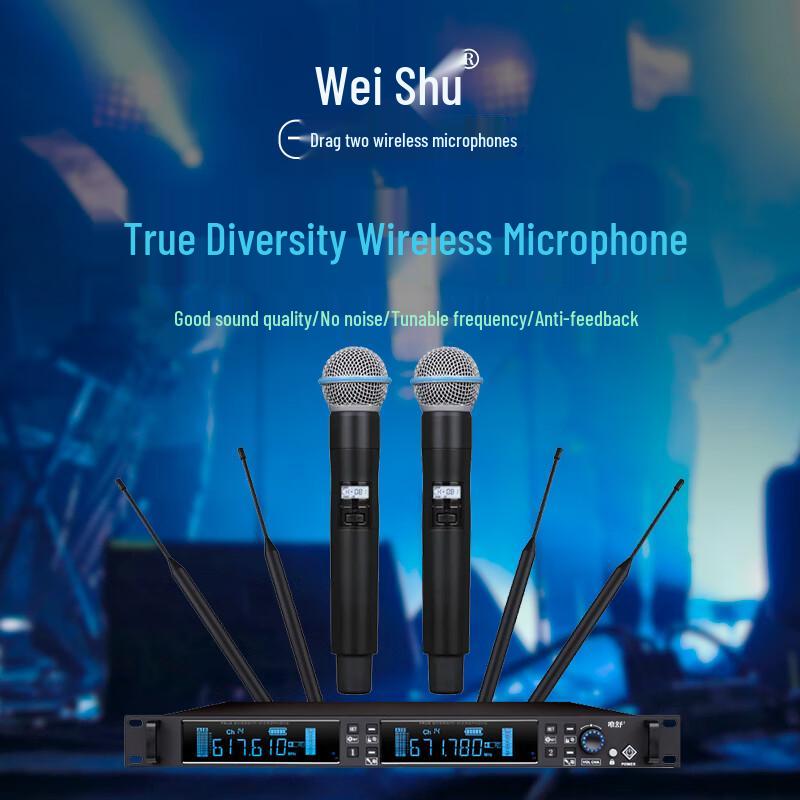 Weishu DC-16S Professional True Diversity Wireless Handheld Microphone System (CN version)