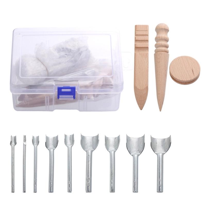

12Pcs Leather Half-Round Cutter Punching Tool Wood Leather Craft Edging Burnisher Set for Leather Strap Belt Wallet Bag 1