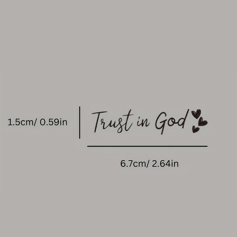 Trust In God Christian Car Sticker Faith Bible Verse Heart Rear View Mirror Bumper Vehicle Auto Decor