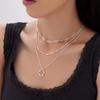 14K Gold-Plated Three-Strand Necklace: Twisted Copper Layered Paperclip Chain