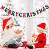 Merry Christmas Banner Red Green Wool Felt Garland Christmas Decorations Indoor Happy Holiday Decorations Cute Hanging Decor for Mantel Fireplace