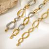 European and American Exaggerated Two-color Irregular Oval Chain Bracelet Female Ins Hip-hop Style Personality Versatile Titanium Steel Bracelet Jewel