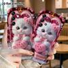 Phone Case: 2D Flat Samsung Galaxy A34 A35 M05 M06 S20 S22 S21 FE Plus 5G Protective Case, Cute Little White Cat, Christmas and Halloween Gift
