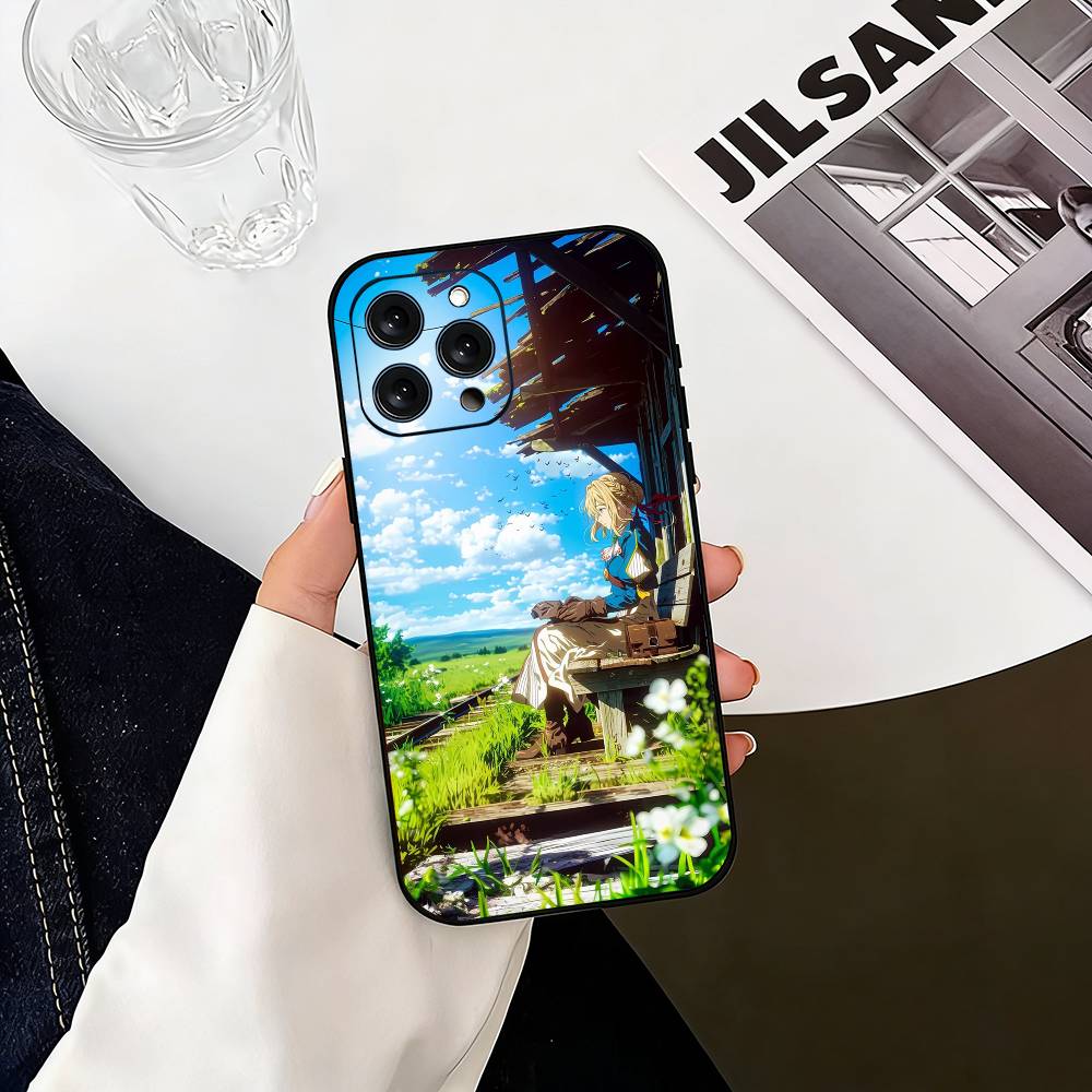 V-Violet Evergarden N-Novel Phone Case For iPhone 17, 16,15,14,13,12,11 Plus,Pro Max, Others Soft Black Cover