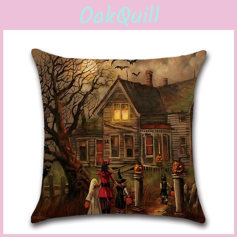 Orange Pumpkin Halloween Pillow Covers For Home Office And Kids Playroom Decor