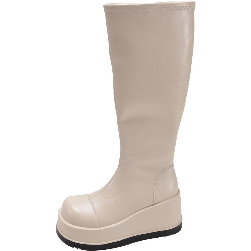White Boots Women's Boots Summer Small Thick-soled High Knight Boots High Heel Skinny Boots Knee Boots