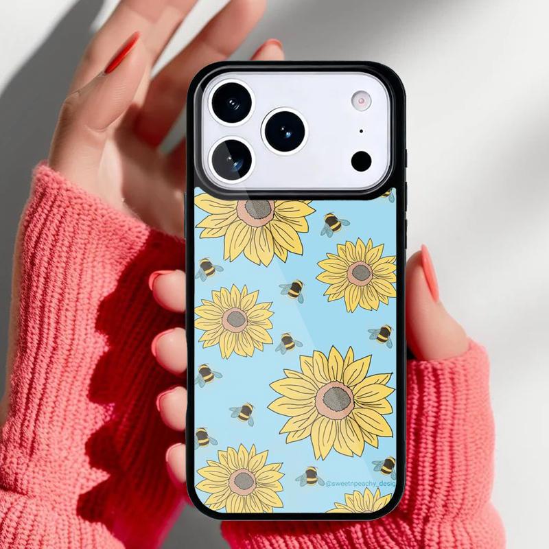Beauty Yellow Sunflower Phone Case for iPhone 17 16 15 14 13 Pro Max Back Cover for 12 11 Pro Coque