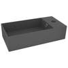 Bathroom Wash Basin with Overflow Ceramic Dark Grey