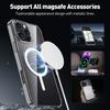 For iPhone 16 Pro Max Magnetic Case TPU+Acrylic Clear Phone Back Cover
