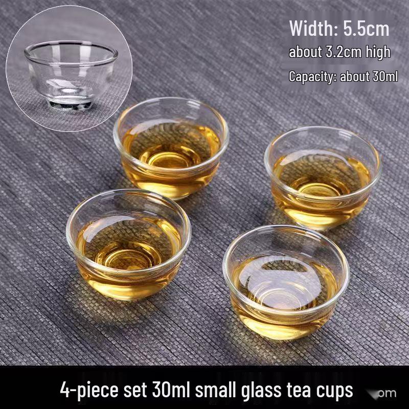 Heat-Resistant Magnolia Aroma Tea Set - Small Gongfu Glass Tasting Cups Crackle Glaze Tea Cup - 1 pc