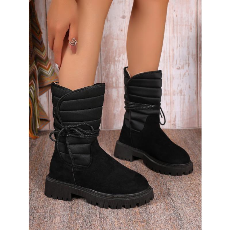Women's Mid-Tube Snow Boots Women's Winter New Warm Women's Cotton Boots Strap Furry Boots