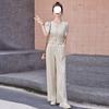 Xiaoxiangfeng Fashion Suit for Women, Summer Temperament, Street Casual, Age-reducing, Western-style Wide-leg Pants Two-piece Set