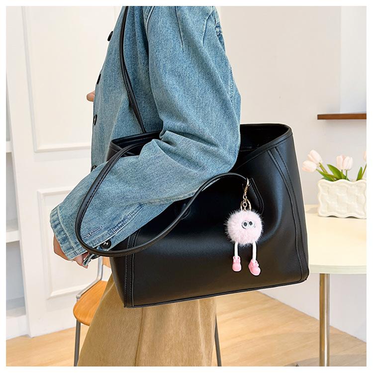Faux Leather Tote Bag for Women Large Capacity Shoulder Handbag
