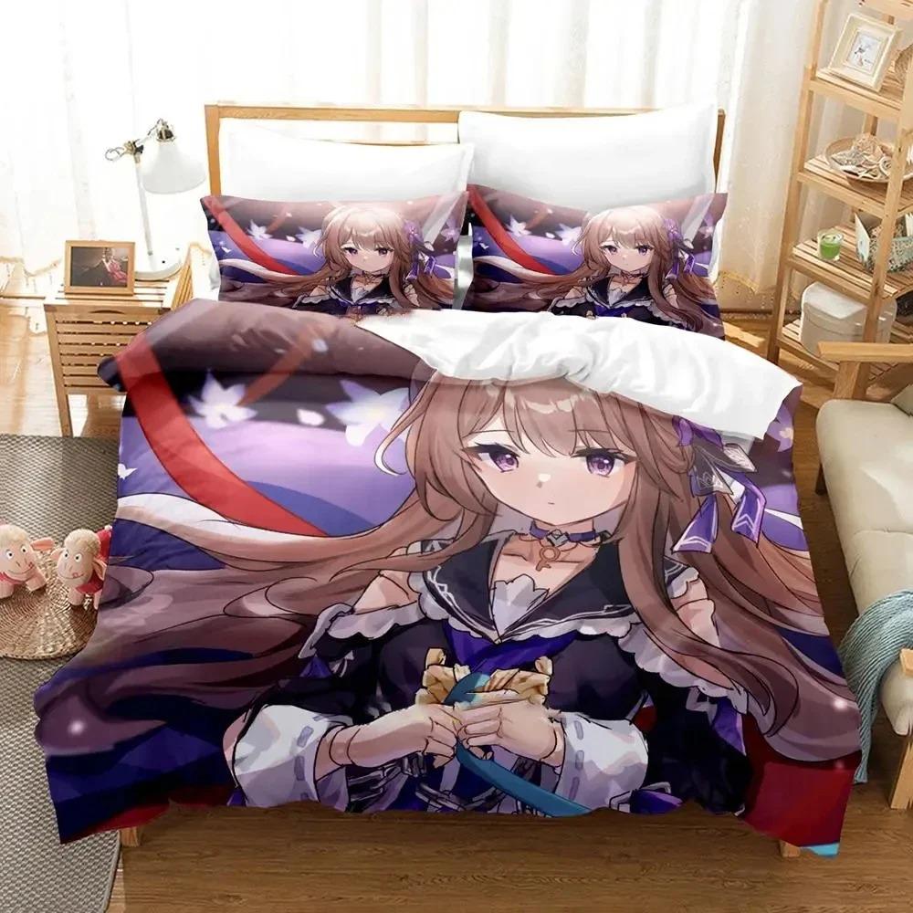 Comfortable Anime Print Duvet Cover Set With Duvet Cover And Pillowcases King Queen Twin Sizes For All Ages