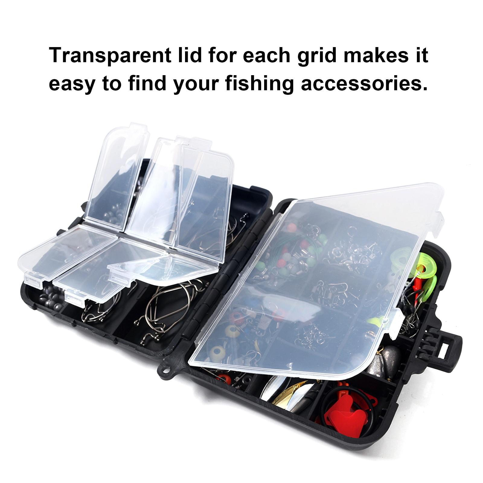 

188pcs Fishing Accessories Kit with Tackle Box Jig Hooks s Snaps Sink Slid s Beads