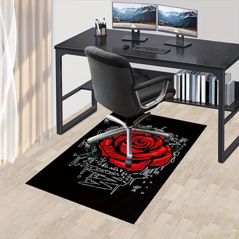1pc Rose Tattoo Themed Rug for Home Decor, Non-slip Office Carpet, Chair mat, Outdoor Mat, Christmas and Halloween gifts-0731058 60cm by 90cm
