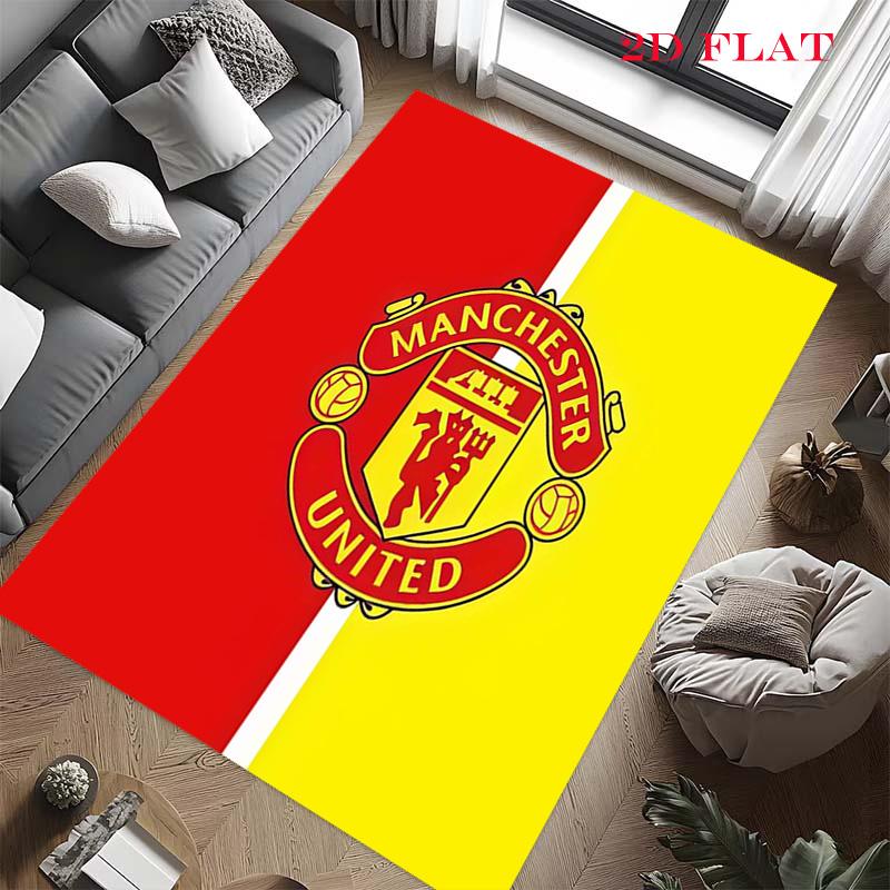 Tappeto Man Utd per Soggiorno Camera da Letto Casa Decorazione Divano, Tappetino Antiscivolo per Giochi Bambini