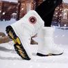 Women's Waterproof Lace-Up Cotton Snow Boots: High-Top, Thick-Soled for Winter and Hiking Outdoors