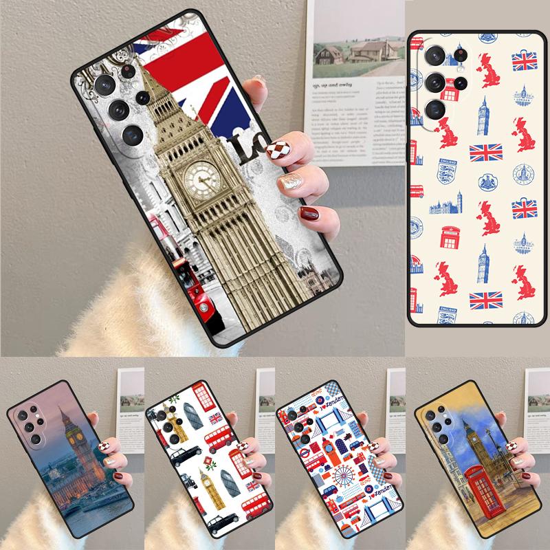 London Bus England Big Ben Silicone Phone Case For Samsung Galaxy note 10 pro S26 S25 S24 S23 S22 S21 Plus S25Ultra Capa Cover
