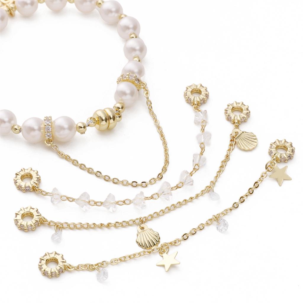 1pc 8-9cm Bracelet Safety Chain High Color Retention Gold Plating Safety Chain Tassel Pendant Chain Accessories DIY Handmade
