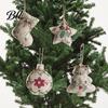 Festive Garland Hanging Supplies Burlap Christmas Ornaments, Rustic Linen Fabric Decoration, Tree Ball Stocking Decor Star Shaped Vintage Farmhouse