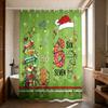 1pc green cartoon Christmas tree print waterproof shower curtain partition privacy hanging curtain with 12 hooks various sizes