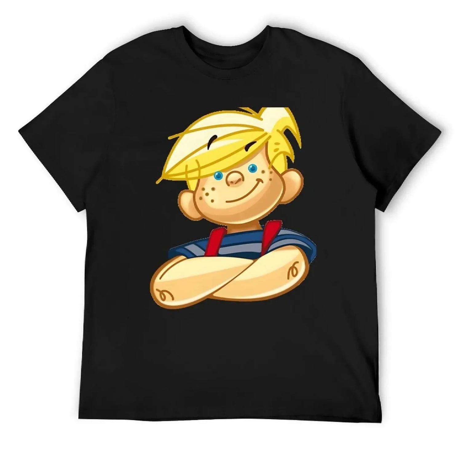 

Dennis The Menace Cartoon blue eyes T-Shirt topping T-shirts man Clothing fitted t shirts for men XXXXXL чорний