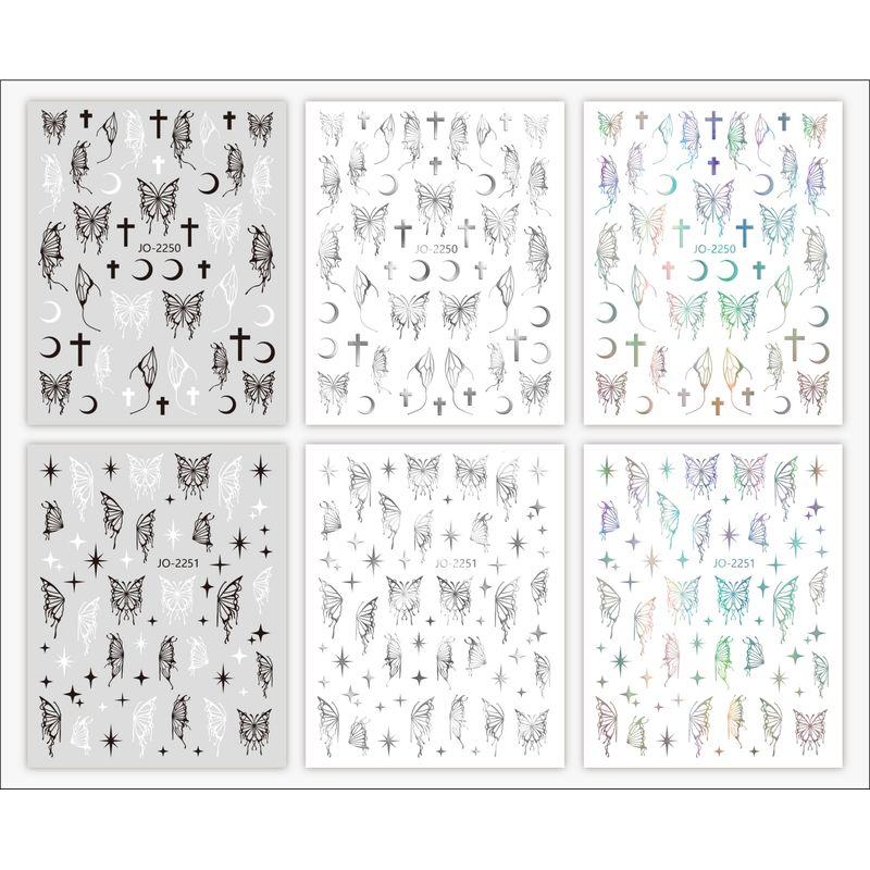 

Nail Stickers Internet Celebrity New Nail Ornament Ins Style Butterfly Stickers for Nail Beauty Shop 6 Elegant Butterfly Stickers