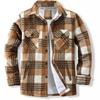 Men's Jacket Fleece Long-sleeved Lapel Plaid Shirt Men's Cotton Jacket