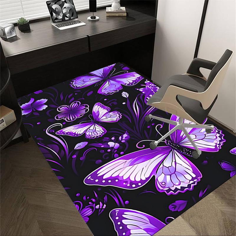 

1PC Butterfly Flowers Carpet Ultra Soft, Thick & Absorbent, Non Slip Machine Washable Mat for Entryway 60cm by 90cm