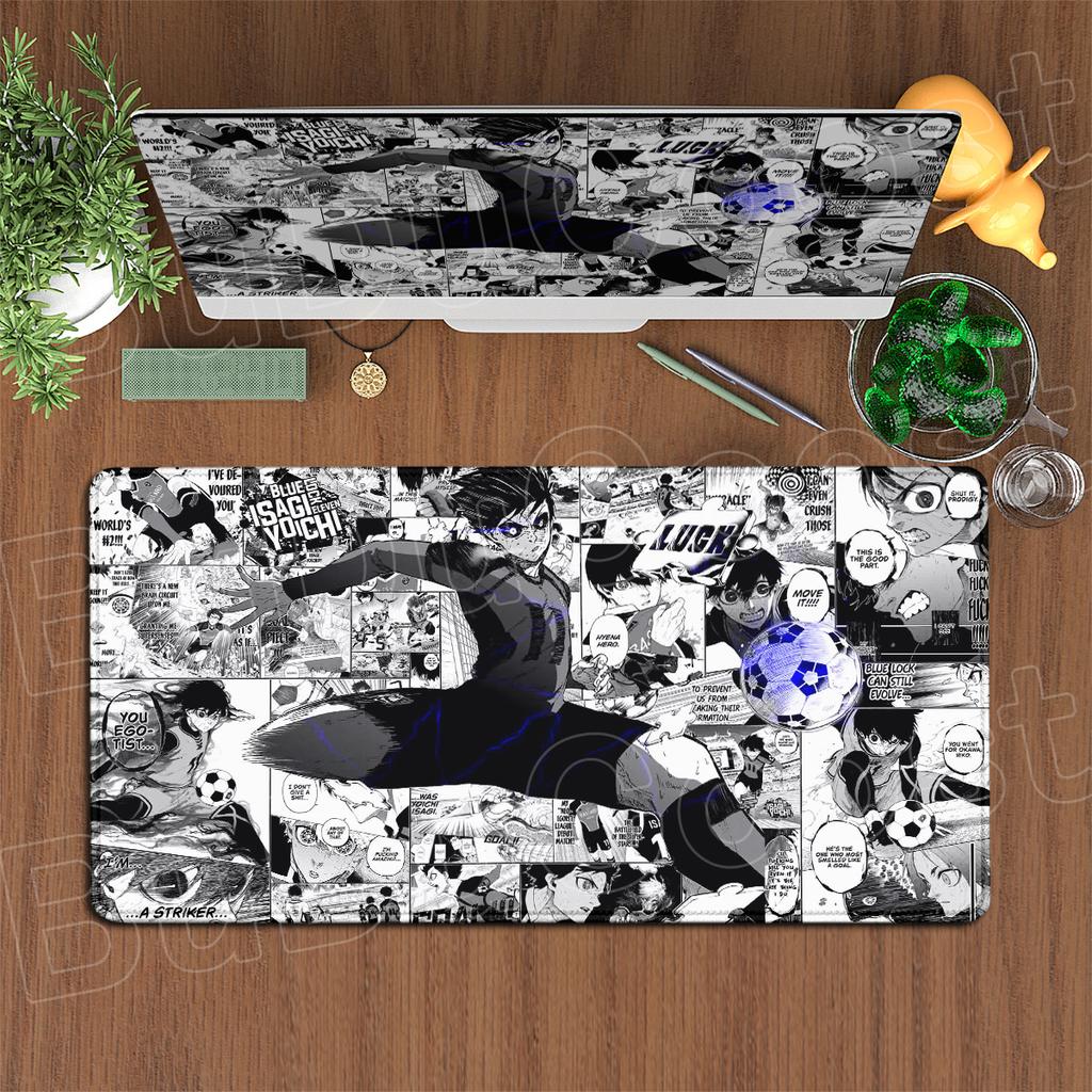 Isagi Yoichi Antypoślizgowa Gumowa Podkładka pod Mysz do Laptopa Gorące Anime Blue Lock Duża Gamingowa Biurowa Rozszerzona Mata na Biurko Akcesoria PC