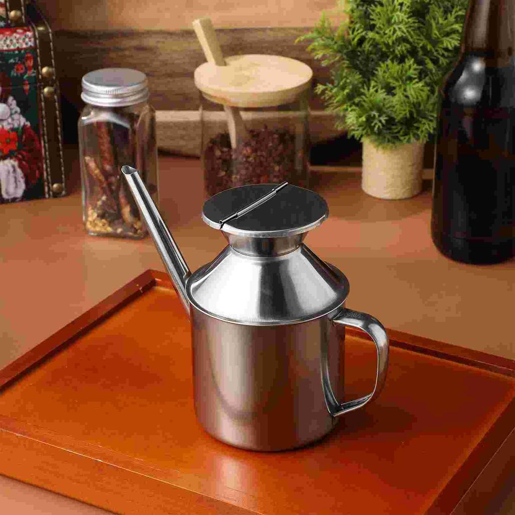 Edelstahl Ölspender Olivenölbehälter Küche Kochöl Topf Fettsammler Ölaufbewahrungsbehälter Für Würzwerkzeuge