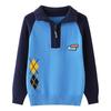 Boys' Cotton Half-Zip Fleece-Lined Knitted Pullover Sweater