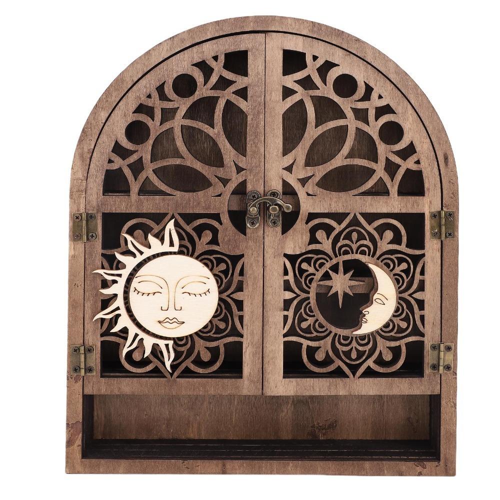 Wall Hanging Wall Crystal Display Shelf Small Wooden Wall Shelf Crystal Display Cabinet