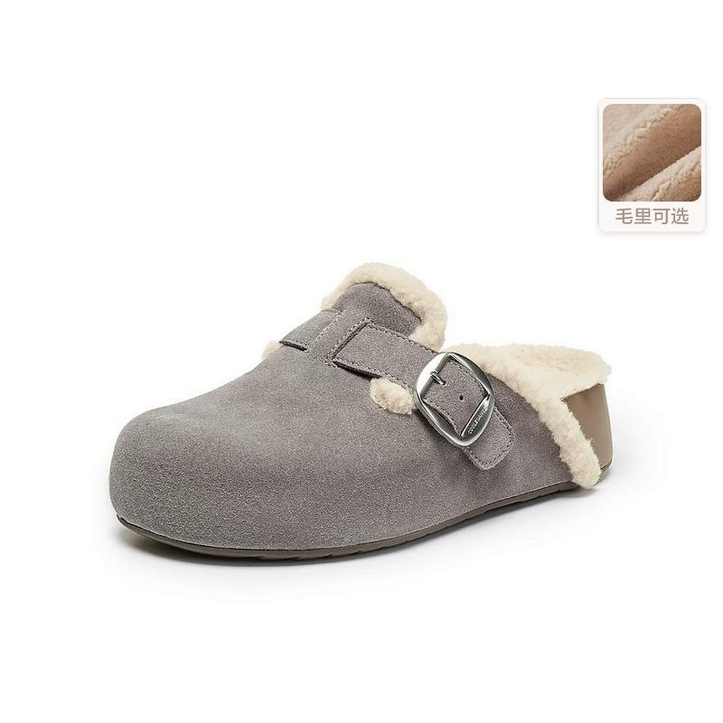 Women's Cow Suede Clogs Cork Footbed Leather Mules Slippers Unisex Comfortable Fashion Potato Shoes with Arch Support Mules
