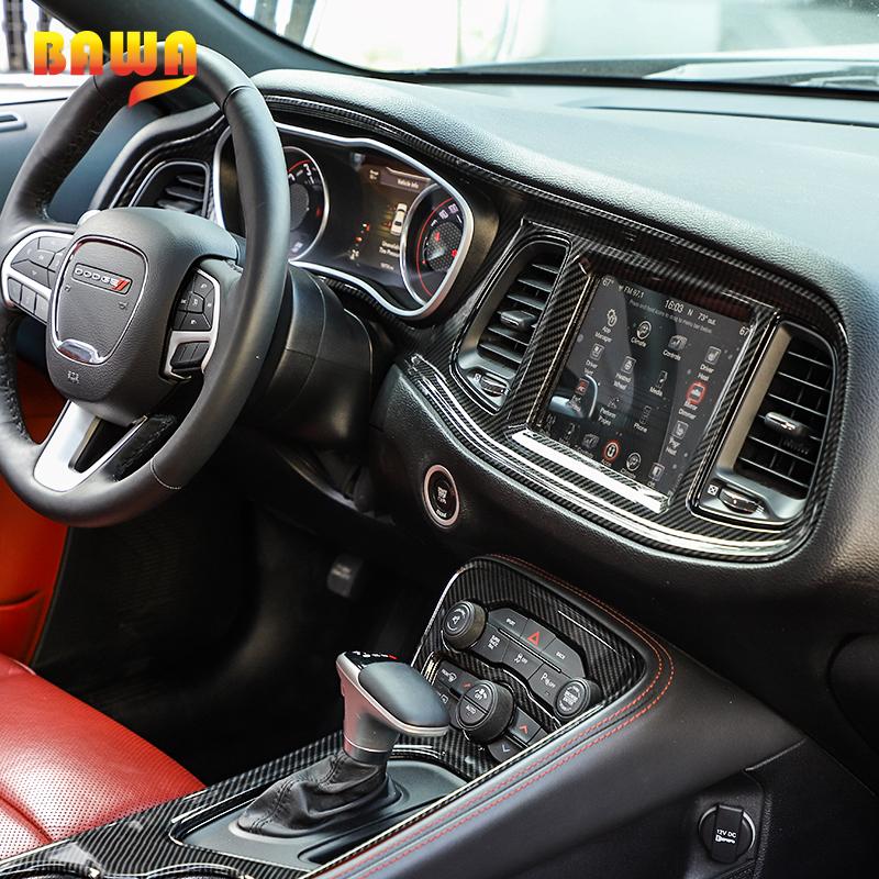 

BAWA центральный контрольный приборный щиток, декоративная крышка для Dodge Challenger 2015 +, панель центральной консоли, наклейки из АБС-пластика