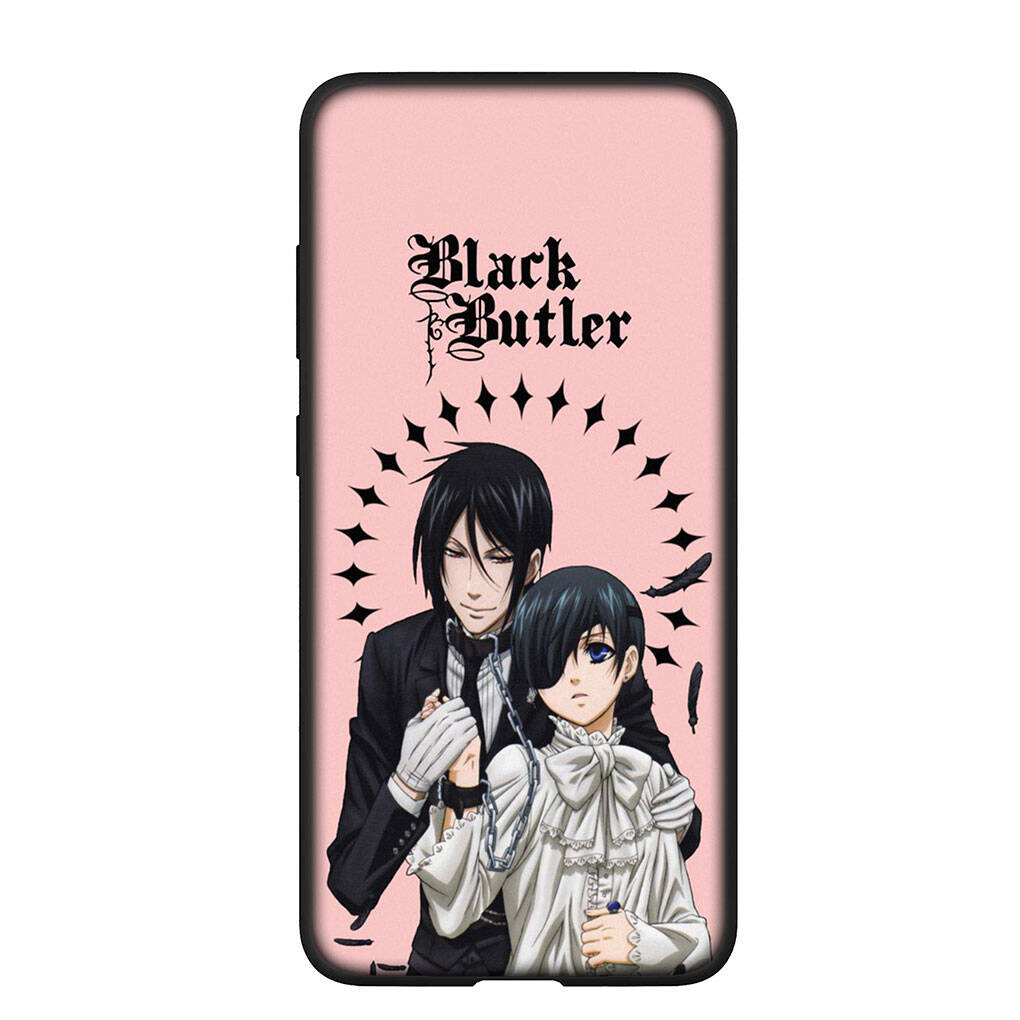 Phone Case for Samsung Galaxy S25 S23 S22 S21 S10 S24 Ultra FE A05 A06 A15 A16 A36 A37 A35 A54 A55 A56 A57 A25 A26 A53 A17 Cartoon Black Butler Cover